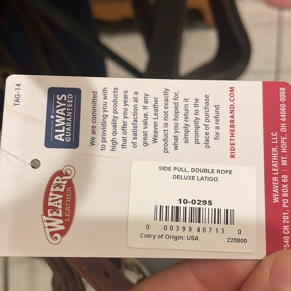 Weaver Leather Deluxe Latigo Leather Side Pull Double Nose - Picture 7 of 7